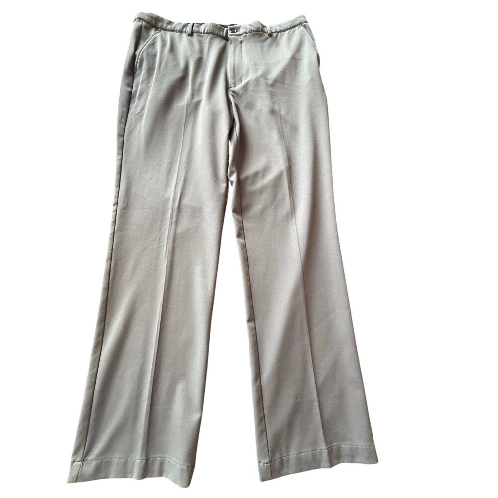 Greg Norman Mens Gray Performance Golf Pants 38x32 Shark Logo Stretch Casual
